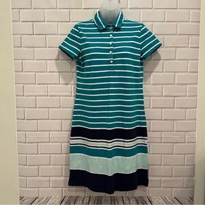 LANDS END women casual short striped  sleeve dress/size S